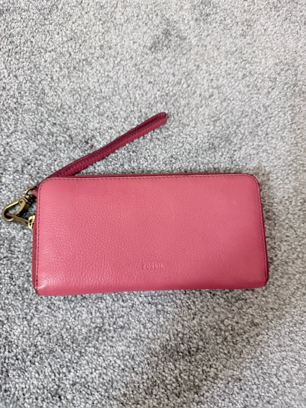 Fossil Rose Pink Leather Wristlet Wallet